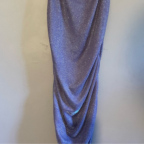 Divided Lilac Shimmering Ruched Party Dress - Picture 8 of 13
